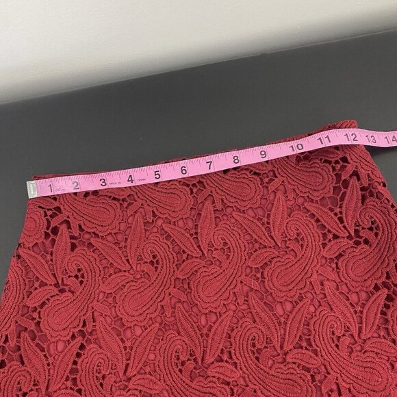 Express Women's Lace Overlay Mini Skirt Size 00 Maroon Red Holiday Date - Picture 6 of 8